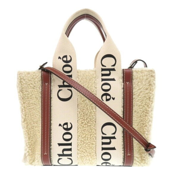 Chloe Handbags - Chloe WOODY tote bag beige brown boa leather handbag